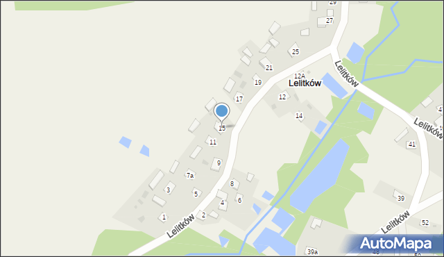 Lelitków, Lelitków, 15, mapa Lelitków