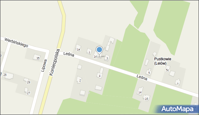 Lelów, Leśna, 1e, mapa Lelów