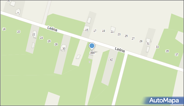Lelów, Leśna, 38A, mapa Lelów