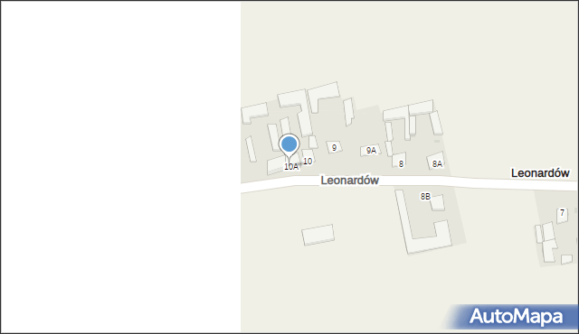 Leonardów, Leonardów, 10A, mapa Leonardów
