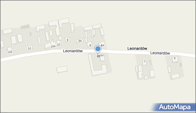 Leonardów, Leonardów, 8B, mapa Leonardów