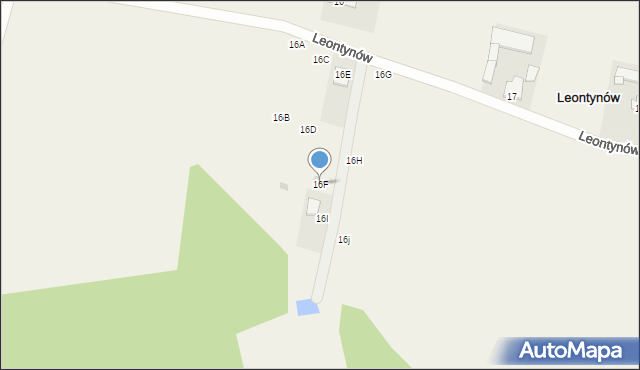 Leontynów, Leontynów, 16F, mapa Leontynów