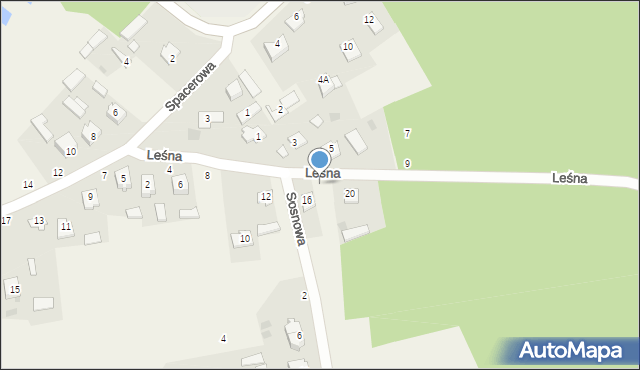 Leopoldów, Leśna, 18, mapa Leopoldów