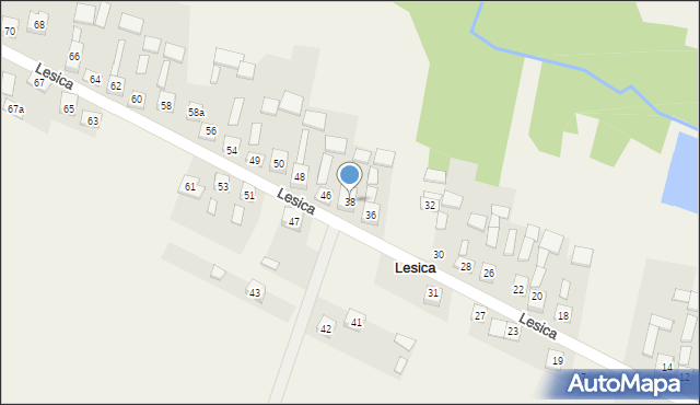 Lesica, Lesica, 38, mapa Lesica