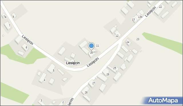 Lesięcin, Lesięcin, 10, mapa Lesięcin