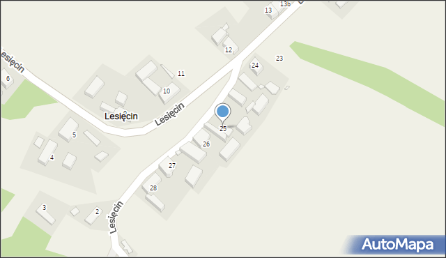 Lesięcin, Lesięcin, 25, mapa Lesięcin