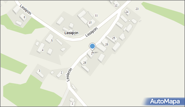 Lesięcin, Lesięcin, 27, mapa Lesięcin