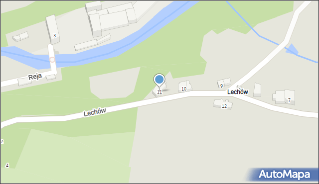 Leśna, Lechów, 11, mapa Leśna