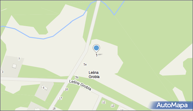 Leśna Grobla, Leśna Grobla, 5, mapa Leśna Grobla