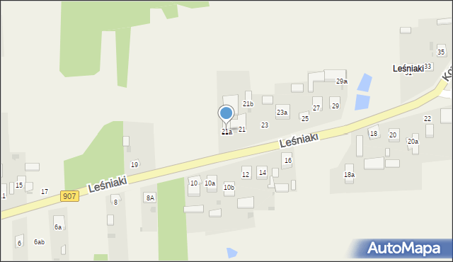 Leśniaki, Leśniaki, 21a, mapa Leśniaki