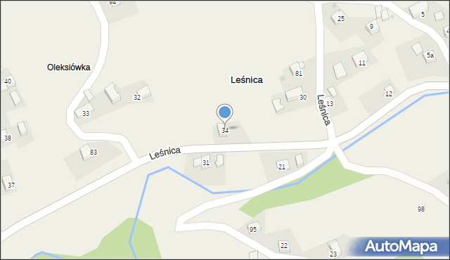 Leśnica, Leśnica, 34, mapa Leśnica