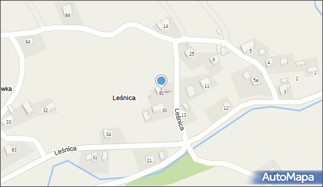 Leśnica, Leśnica, 81, mapa Leśnica