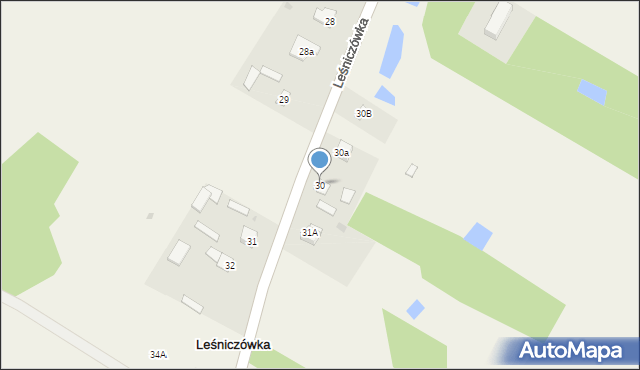 Leśniczówka, Leśniczówka, 30, mapa Leśniczówka