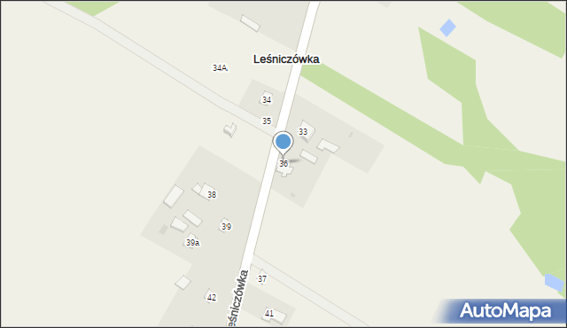 Leśniczówka, Leśniczówka, 36, mapa Leśniczówka