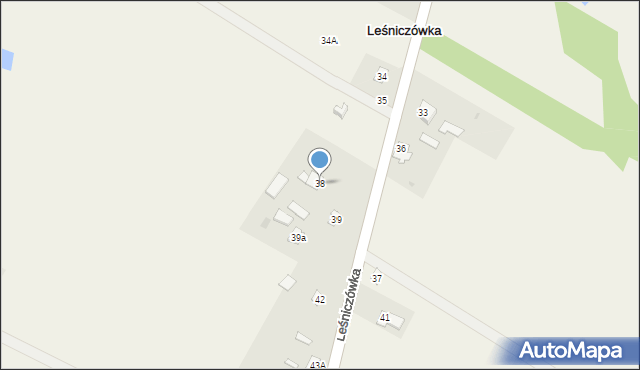 Leśniczówka, Leśniczówka, 38, mapa Leśniczówka