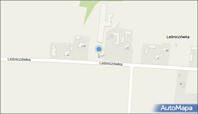 Leśniczówka, Leśniczówka, 11, mapa Leśniczówka