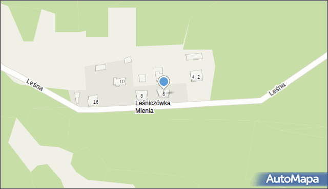 Leśniczówka Mienia, Leśniczówka Mienia, 303, mapa Leśniczówka Mienia