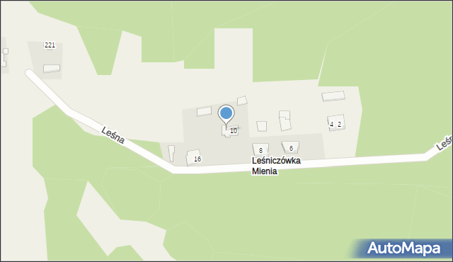 Leśniczówka Mienia, Leśniczówka Mienia, 305b, mapa Leśniczówka Mienia