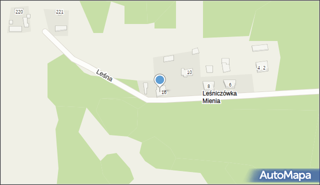 Leśniczówka Mienia, Leśniczówka Mienia, 306, mapa Leśniczówka Mienia