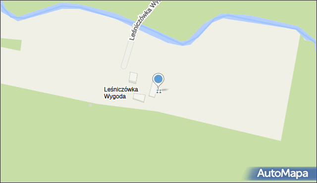 Leśniczówka Wygoda, Leśniczówka Wygoda, 11, mapa Leśniczówka Wygoda