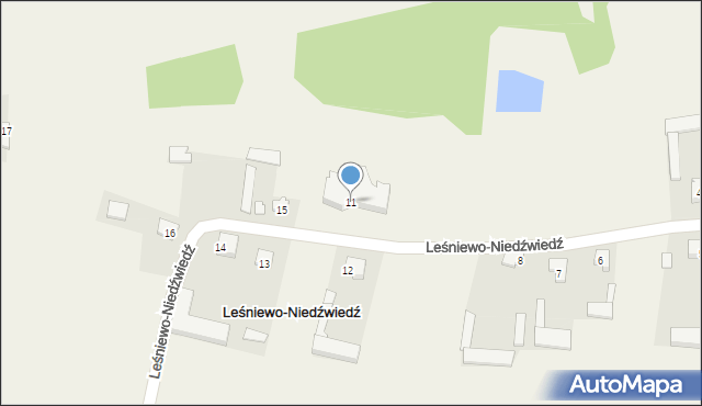 Leśniewo-Niedźwiedź, Leśniewo-Niedźwiedź, 11, mapa Leśniewo-Niedźwiedź