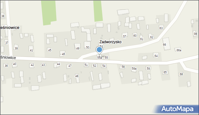 Leśniowice, Leśniowice, 55a, mapa Leśniowice