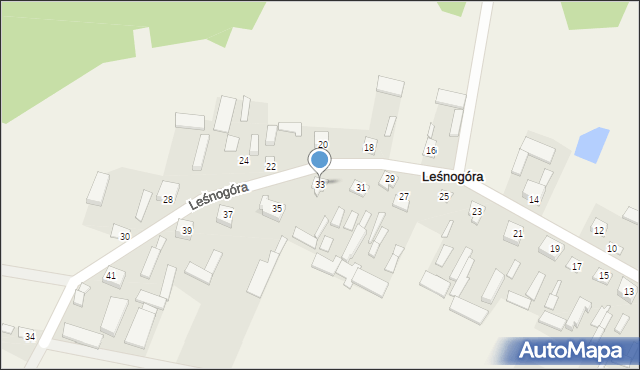 Leśnogóra, Leśnogóra, 33, mapa Leśnogóra