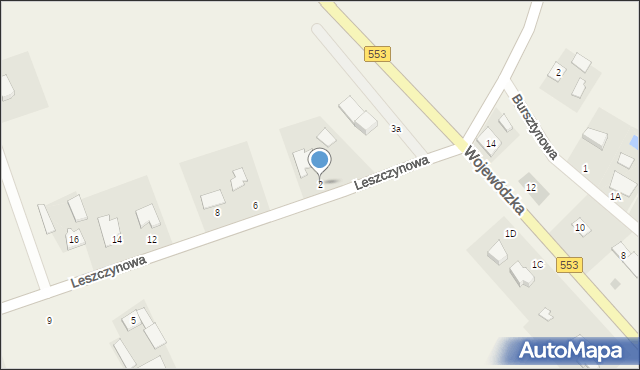 Leszcz, Leszczynowa, 2, mapa Leszcz