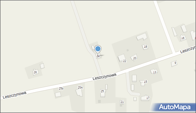 Leszcz, Leszczynowa, 24, mapa Leszcz