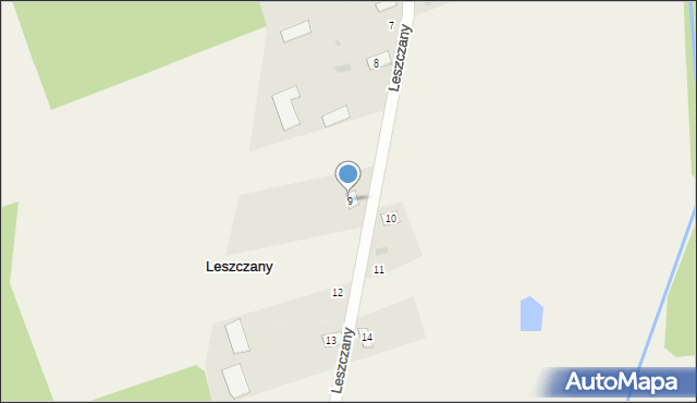 Leszczany, Leszczany, 9, mapa Leszczany