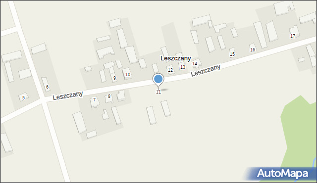 Leszczany, Leszczany, 11, mapa Leszczany