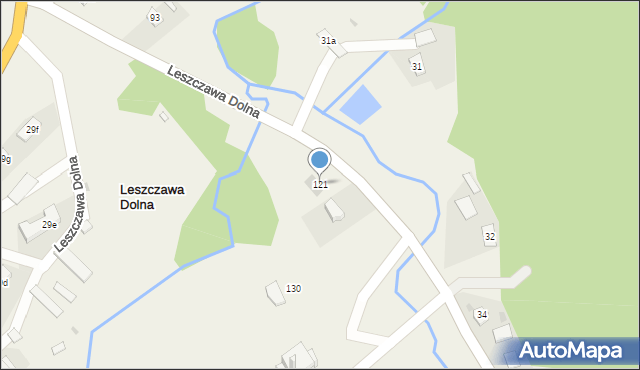 Leszczawa Dolna, Leszczawa Dolna, 121, mapa Leszczawa Dolna