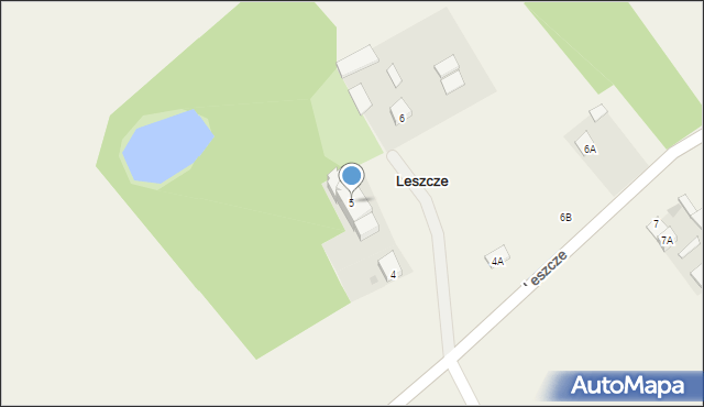 Leszcze, Leszcze, 5, mapa Leszcze