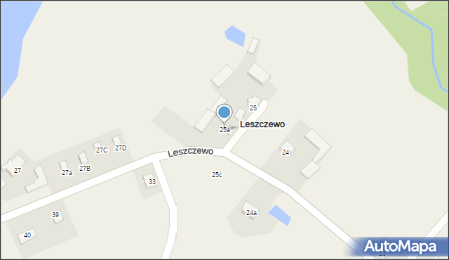 Leszczewo, Leszczewo, 25a, mapa Leszczewo