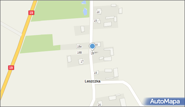 Leszczka, Leszczka, 18, mapa Leszczka