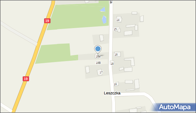 Leszczka, Leszczka, 18a, mapa Leszczka