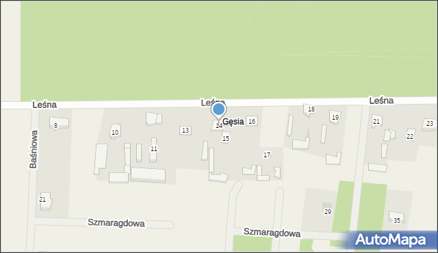 Leszczydół-Nowiny, Leśna, 14, mapa Leszczydół-Nowiny