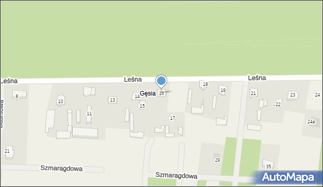 Leszczydół-Nowiny, Leśna, 16, mapa Leszczydół-Nowiny