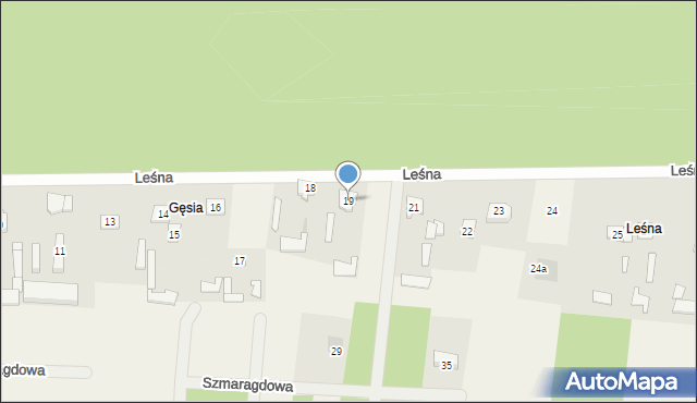 Leszczydół-Nowiny, Leśna, 19, mapa Leszczydół-Nowiny