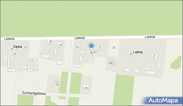 Leszczydół-Nowiny, Leśna, 22, mapa Leszczydół-Nowiny