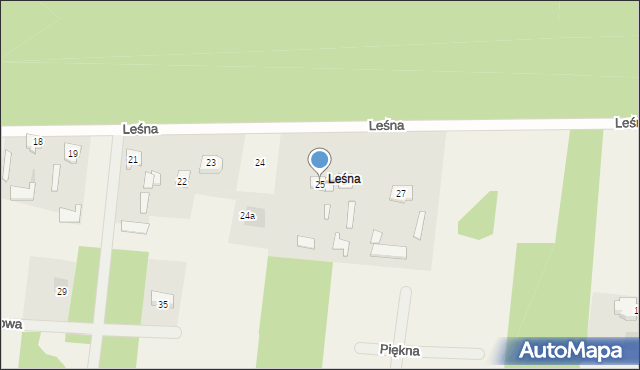 Leszczydół-Nowiny, Leśna, 25, mapa Leszczydół-Nowiny