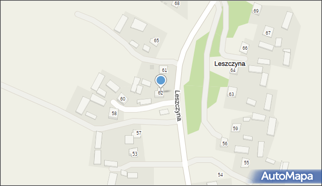 Leszczyna, Leszczyna, 62, mapa Leszczyna