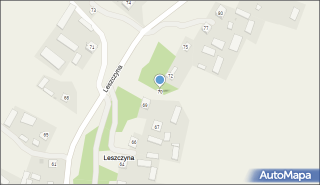 Leszczyna, Leszczyna, 70, mapa Leszczyna