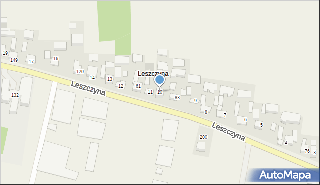 Leszczyna, Leszczyna, 10, mapa Leszczyna