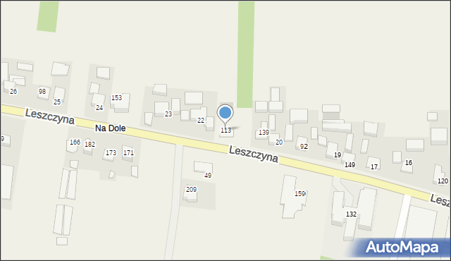 Leszczyna, Leszczyna, 113, mapa Leszczyna