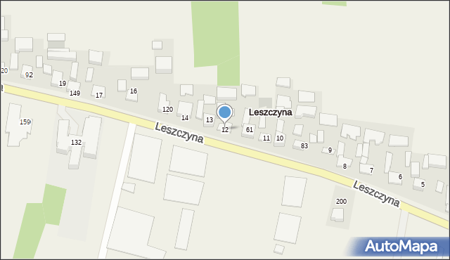 Leszczyna, Leszczyna, 12, mapa Leszczyna