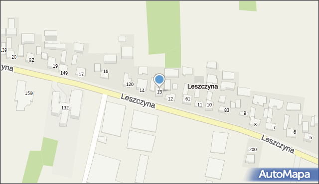 Leszczyna, Leszczyna, 13, mapa Leszczyna