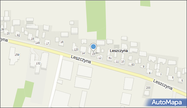 Leszczyna, Leszczyna, 13, mapa Leszczyna