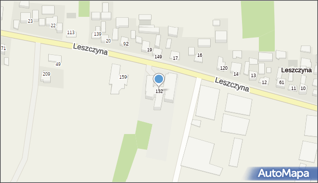 Leszczyna, Leszczyna, 132, mapa Leszczyna