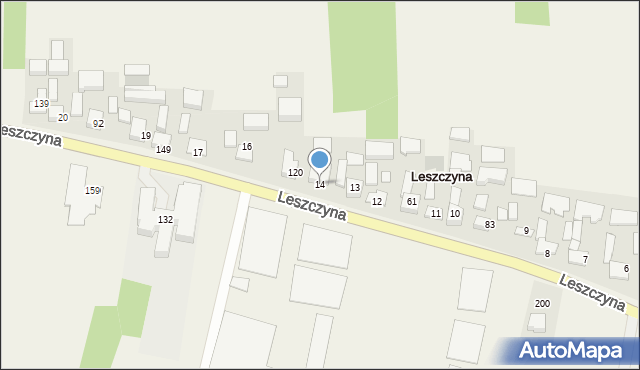 Leszczyna, Leszczyna, 14, mapa Leszczyna